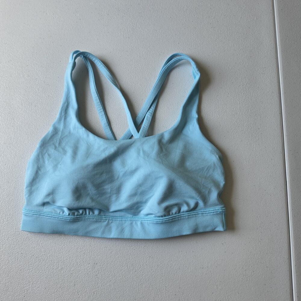 Lululemon Sports Bra Womens 4 Blue Strappy Crossback Yoga Activewear Lightweight